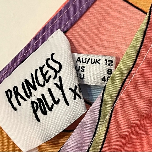 Princess Polly | Nellie mini dress Pink Multi retro pattern Womens size 8 a-line - Picture 11 of 11